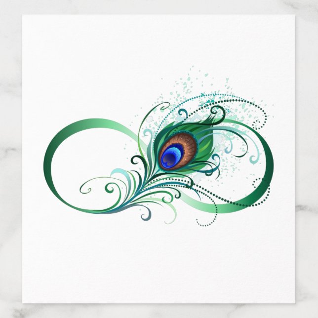 Infinity Symbol with Peacock Feather Envelope Liner (Design)