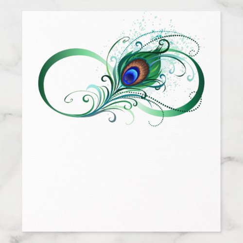 Infinity Symbol with Peacock Feather Envelope Liner