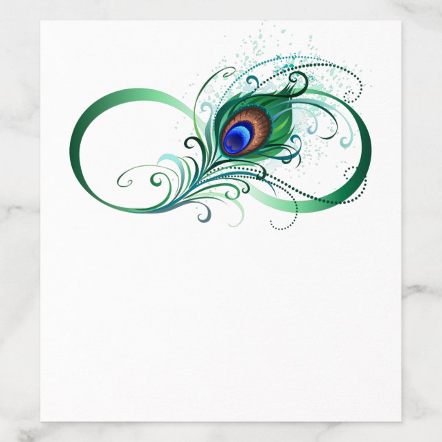 Infinity Symbol with Peacock Feather Envelope Liner (Design)