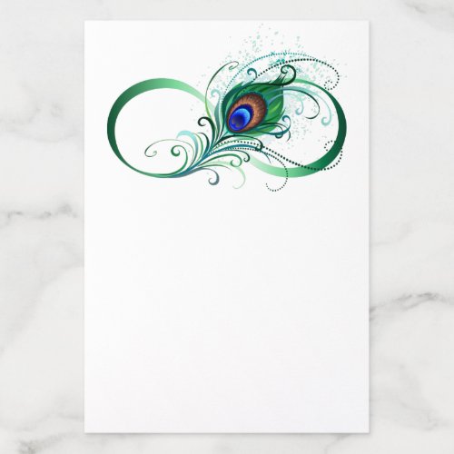 Infinity Symbol with Peacock Feather Envelope Liner