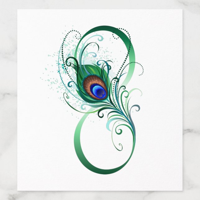 Infinity Symbol with Peacock Feather Envelope Liner (Design)