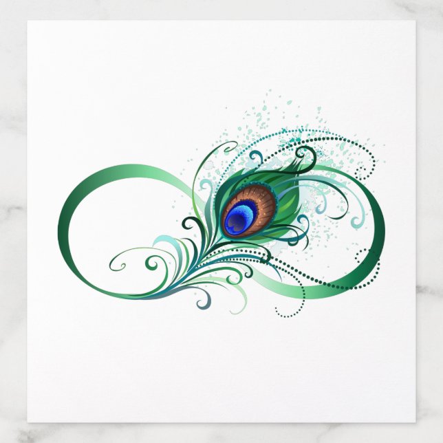 Infinity Symbol with Peacock Feather Envelope Liner (Design)