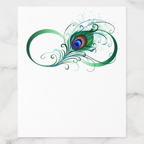 Infinity Symbol with Peacock Feather Envelope Liner