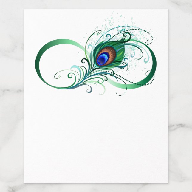 Infinity Symbol with Peacock Feather Envelope Liner (Design)
