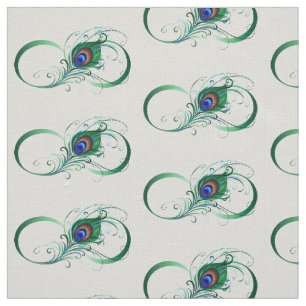 Infinity Symbol with Peacock Feather Fabric