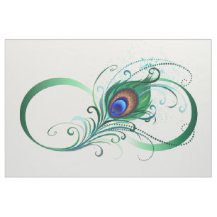Infinity Symbol with Peacock Feather Fabric