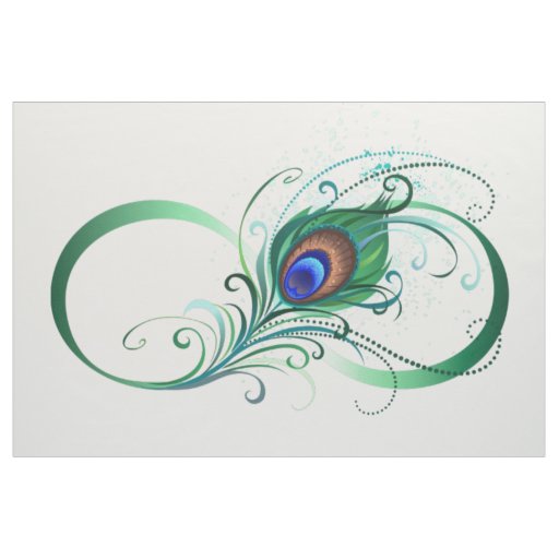 Infinity Symbol with Peacock Feather Fabric
