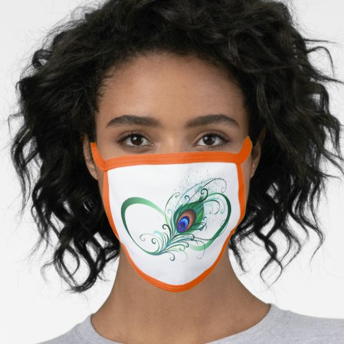 Infinity Symbol with Peacock Feather Face Mask