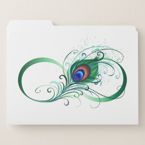 Infinity Symbol with Peacock Feather File Folder