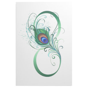 Infinity Symbol with Peacock Feather Gallery Wrap