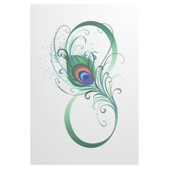 Infinity Symbol with Peacock Feather Gallery Wrap (Front)