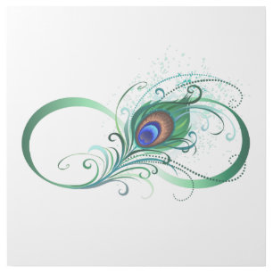 Infinity Symbol with Peacock Feather Gallery Wrap