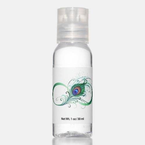 Infinity Symbol with Peacock Feather Hand Sanitizer