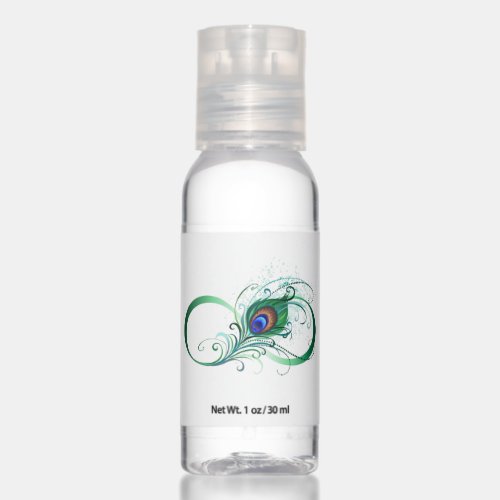 Infinity Symbol with Peacock Feather Hand Sanitizer