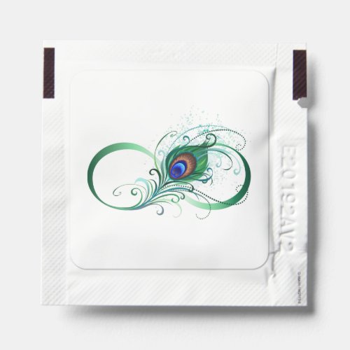 Infinity Symbol with Peacock Feather Hand Sanitizer Packet