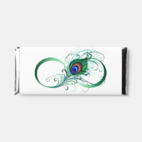 Infinity Symbol with Peacock Feather