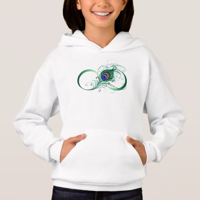 Infinity Symbol with Peacock Feather Hoodie (Front)