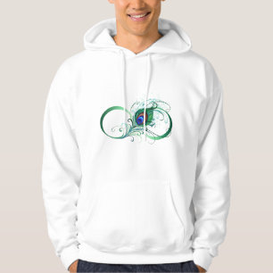 Infinity Symbol with Peacock Feather Hoodie