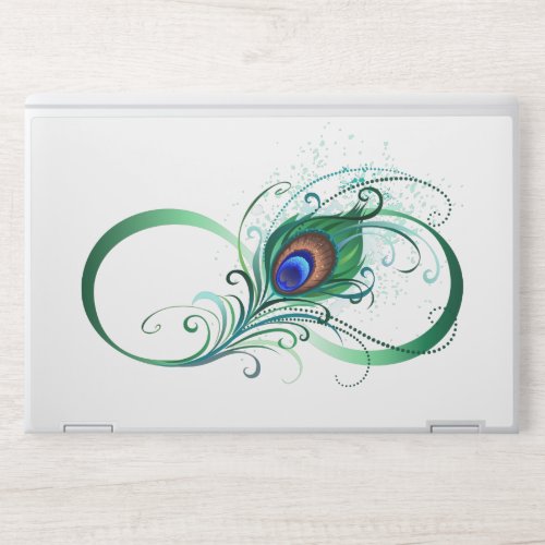 Infinity Symbol with Peacock Feather HP Laptop Skin