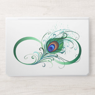 Infinity Symbol with Peacock Feather HP Laptop Skin