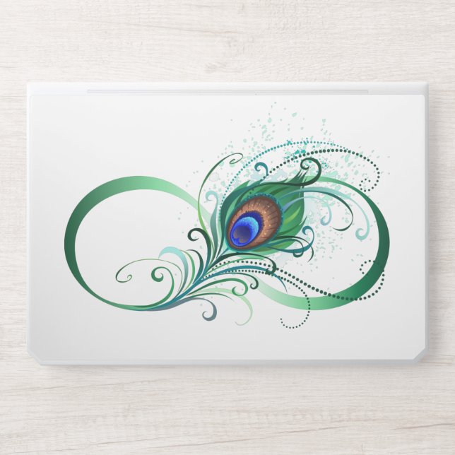 Infinity Symbol with Peacock Feather HP Laptop Skin (Front)