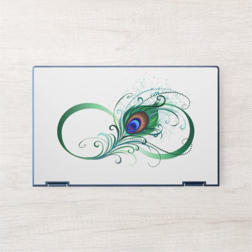 Infinity Symbol with Peacock Feather HP Laptop Skin