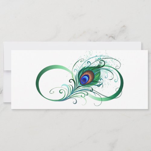 Infinity Symbol with Peacock Feather Invitation