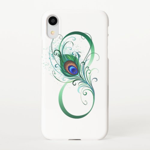 Infinity Symbol with Peacock Feather iPhone XR Case