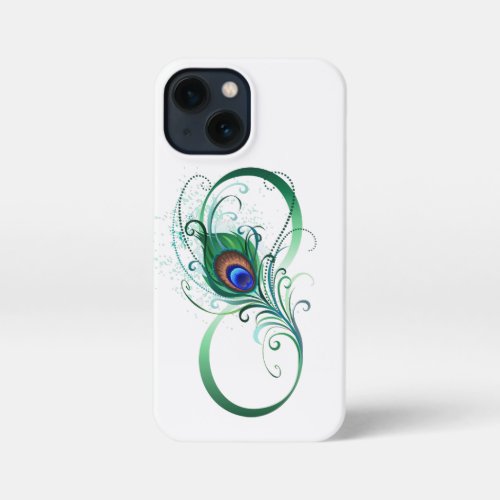 Infinity Symbol with Peacock Feather iPhone 13 Mini Case