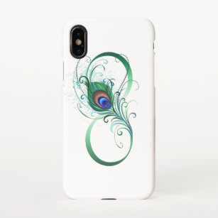 Infinity Symbol with Peacock Feather iPhone XS Case
