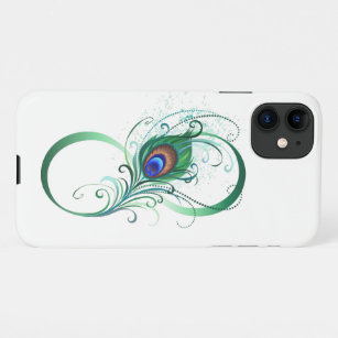 Infinity Symbol with Peacock Feather iPhone 11 Case