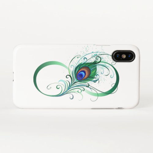 Infinity Symbol with Peacock Feather iPhone X Case