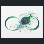 Infinity Symbol with Peacock Feather Letterhead<br><div class="desc">The symbol of infinity with a bright,  green,  artistic peacock feather on a white background. Tattoo style.</div>
