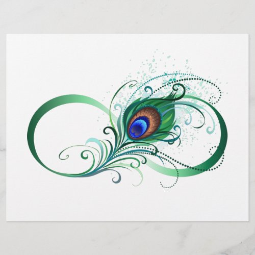 Infinity Symbol with Peacock Feather Letterhead