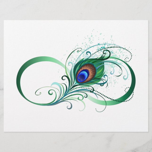 Infinity Symbol with Peacock Feather Letterhead (Front)