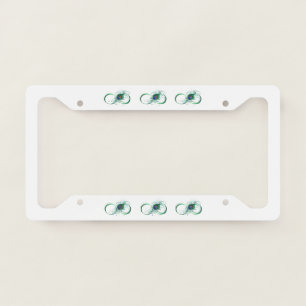 Infinity Symbol with Peacock Feather License Plate Frame