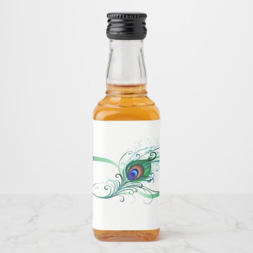 Infinity Symbol with Peacock Feather Liquor Bottle Label