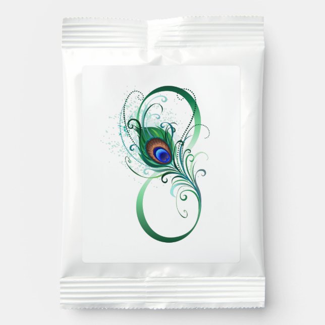 Infinity Symbol with Peacock Feather Margarita Drink Mix (Front)