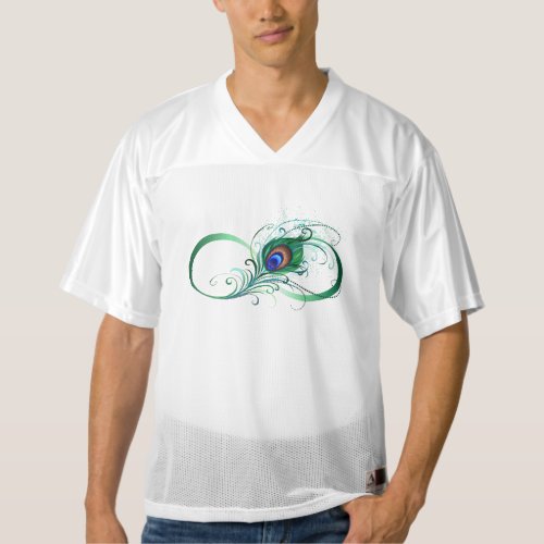 Infinity Symbol with Peacock Feather Mens Football Jersey