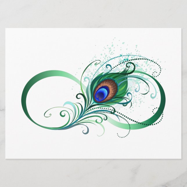 Infinity Symbol with Peacock Feather Menu (Front)
