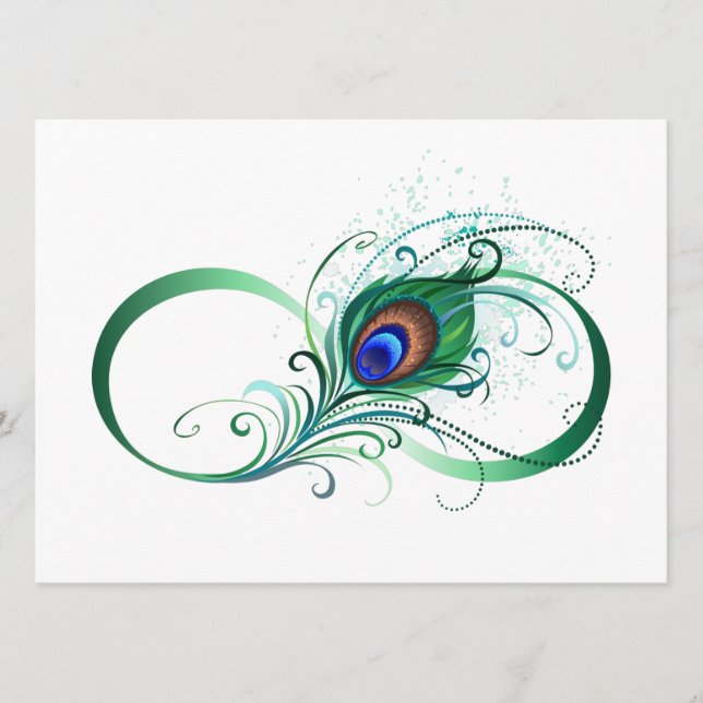 Infinity Symbol with Peacock Feather Menu (Front)
