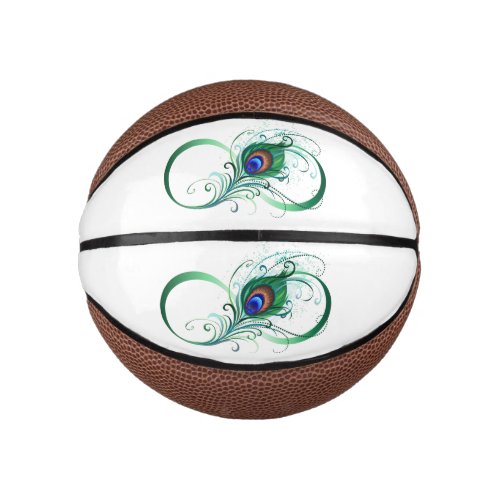 Infinity Symbol with Peacock Feather Mini Basketball