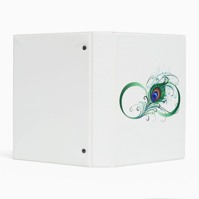 Infinity Symbol with Peacock Feather Mini Binder (Background)