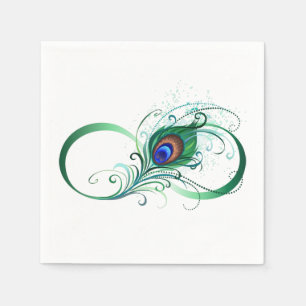 Infinity Symbol with Peacock Feather Napkins