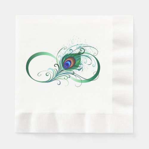 Infinity Symbol with Peacock Feather Napkins