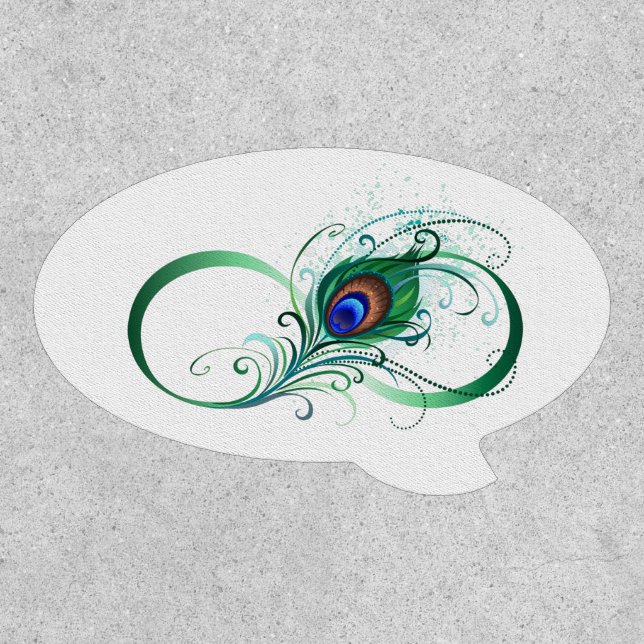 Infinity Symbol with Peacock Feather Patch (Front)