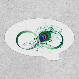 Infinity Symbol with Peacock Feather Patch