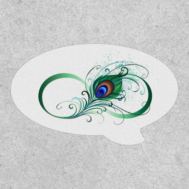 Infinity Symbol with Peacock Feather Patch (Front)
