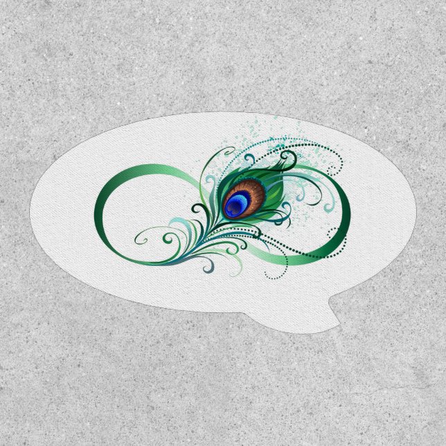 Infinity Symbol with Peacock Feather Patch (Front)