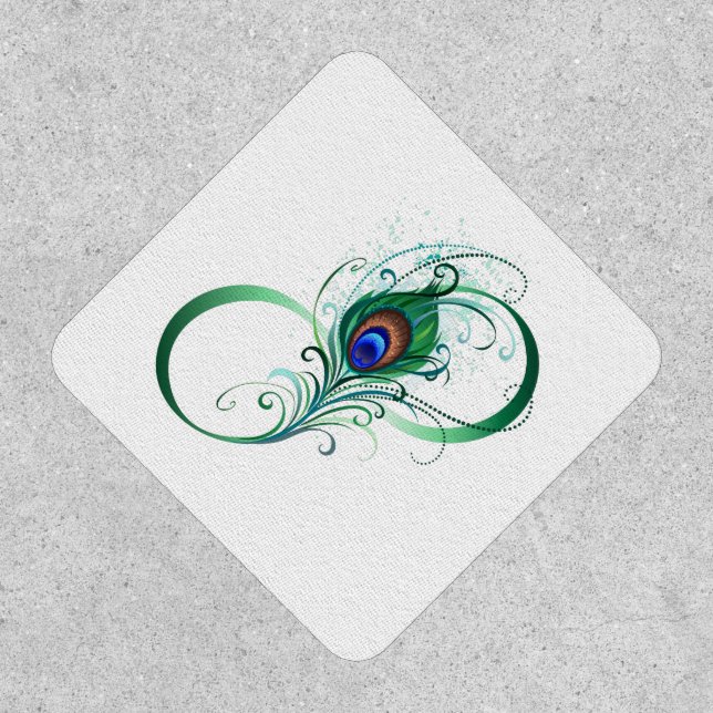 Infinity Symbol with Peacock Feather Patch (Front)